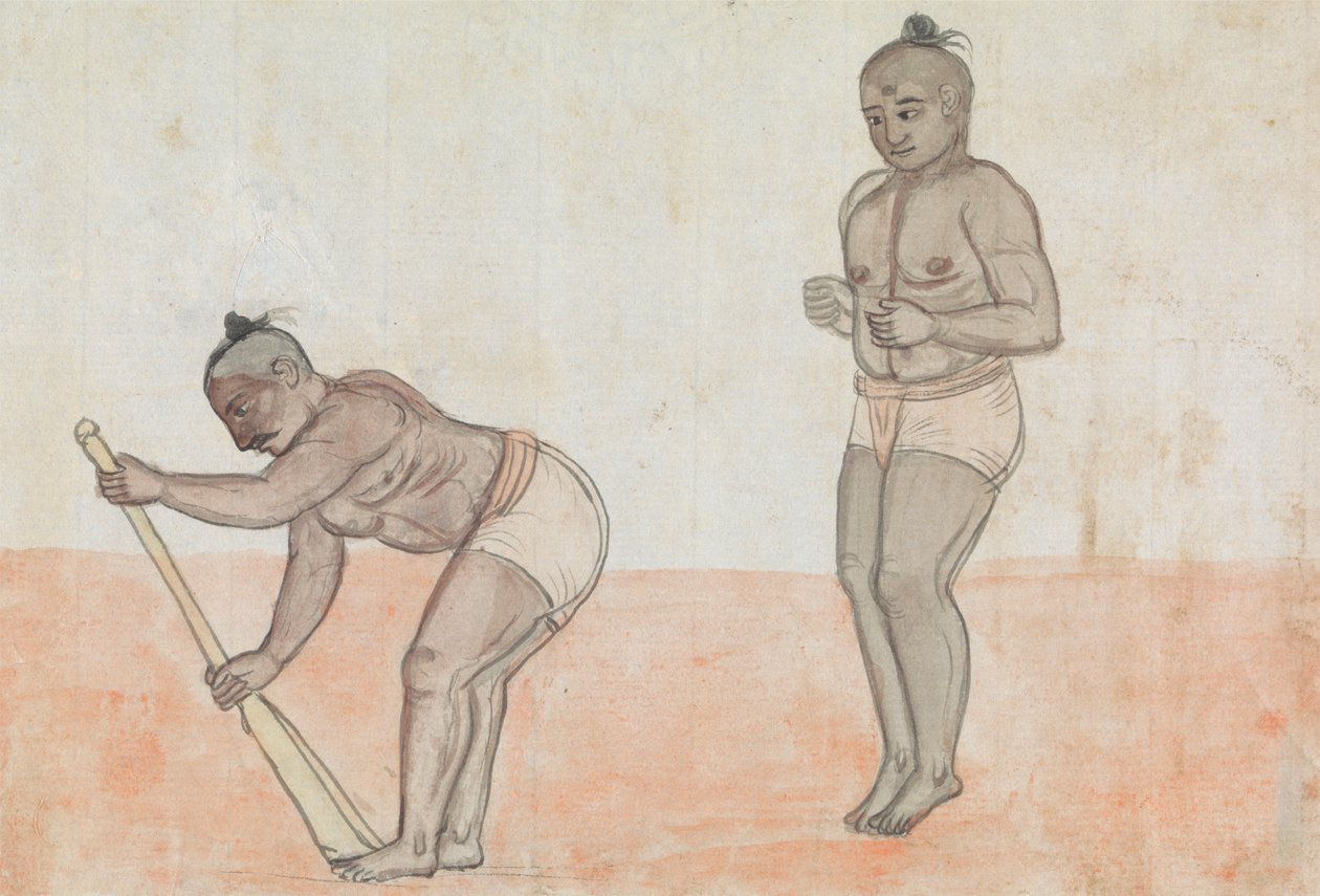 Dos Jeyties haciendo ejercicio de Gangaram Chintaman Tambat