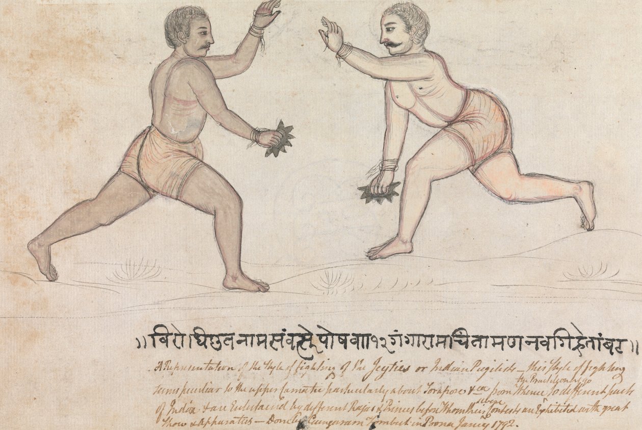 Dos Jeyties peleando de Gangaram Chintaman Tambat