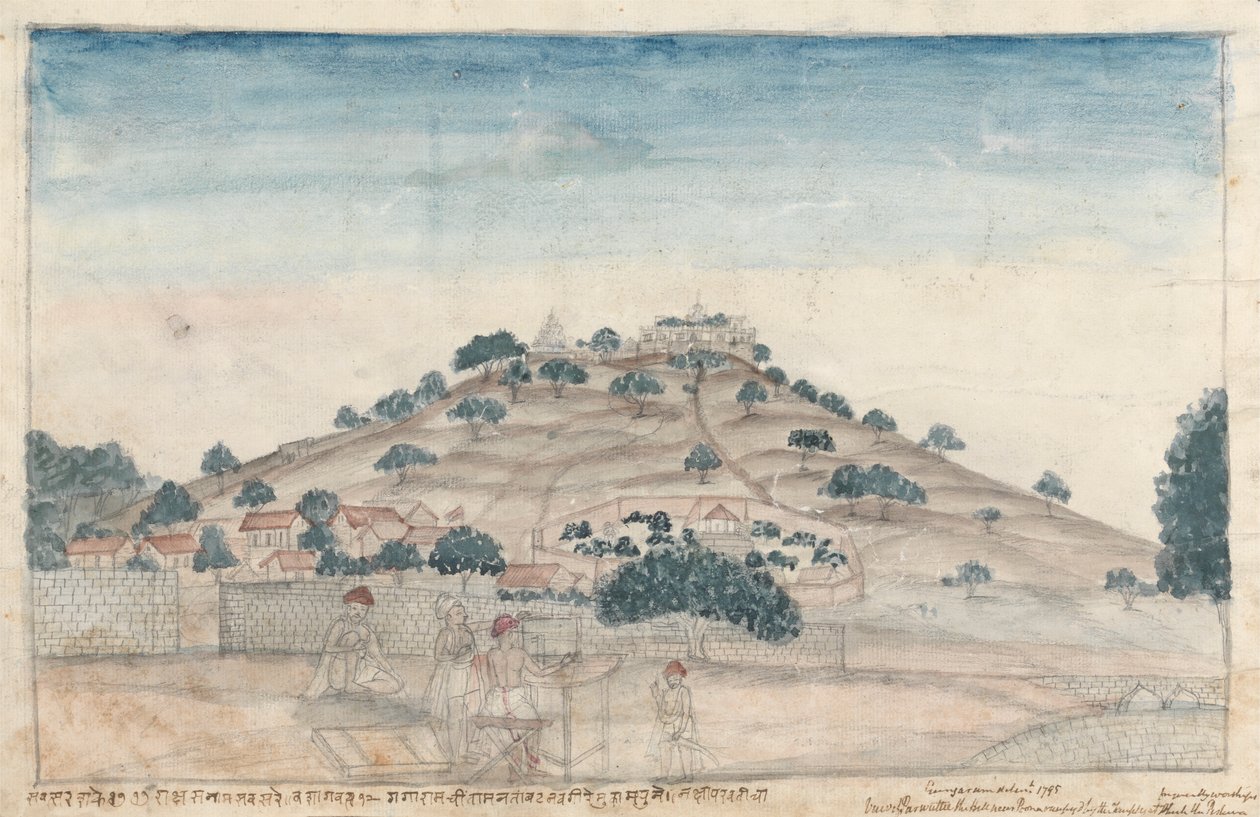 Vista de Parbati, una colina cerca de Poona ocupada por templos frecuentados por el Peshwa de Gangaram Chintaman Tambat