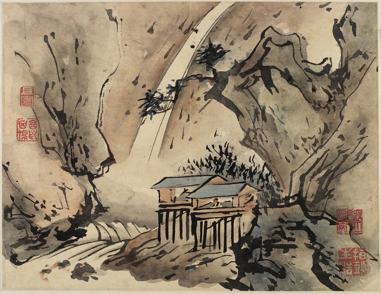 Pintura con los dedos, de un álbum de diez, 1684 de Gao Qipei