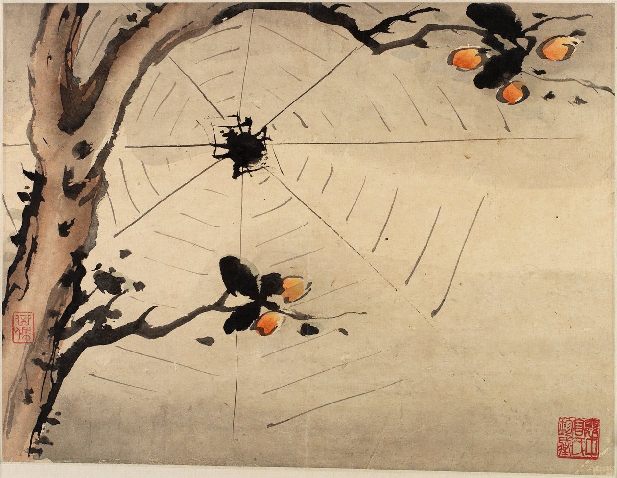 Pintura con los dedos, de un álbum de diez láminas de Gao Qipei