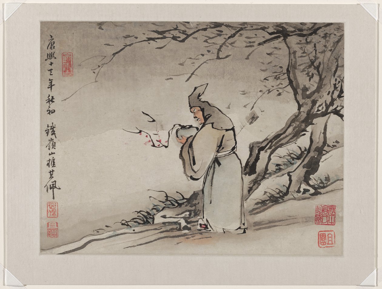 Pintura con los dedos, de un álbum de diez de Gao Qipei