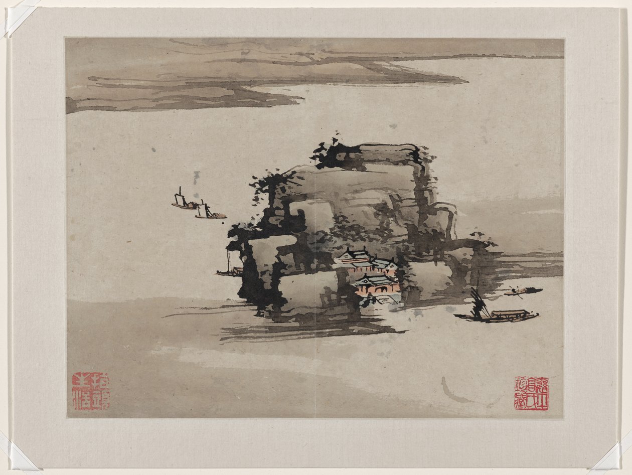 Pintura con los dedos, de un álbum de diez de Gao Qipei