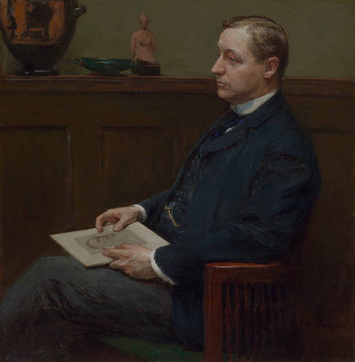 Retrato de Charles Lawrence Hutchinson, c. 1902 de Gari Melchers