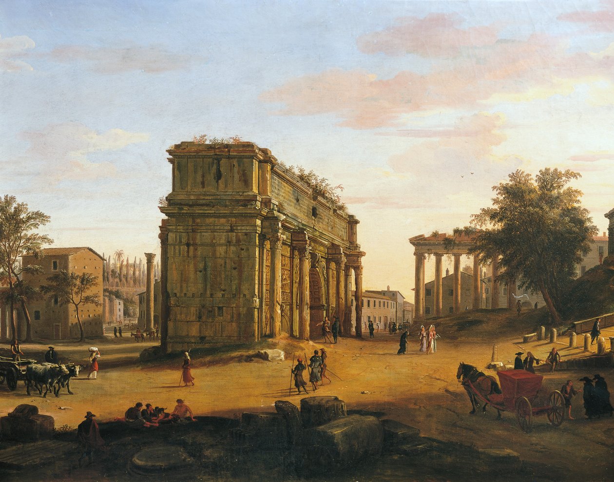 Arco de Septimio Severo en Roma (detalle) de Gaspar van Wittel