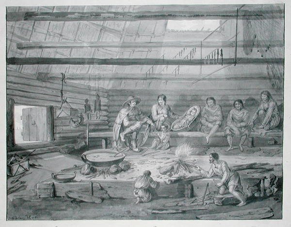 Trajes de los habitantes de la Bahía de Castries en la costa de Tartaria Oriental de Gaspard Duche de Vancy