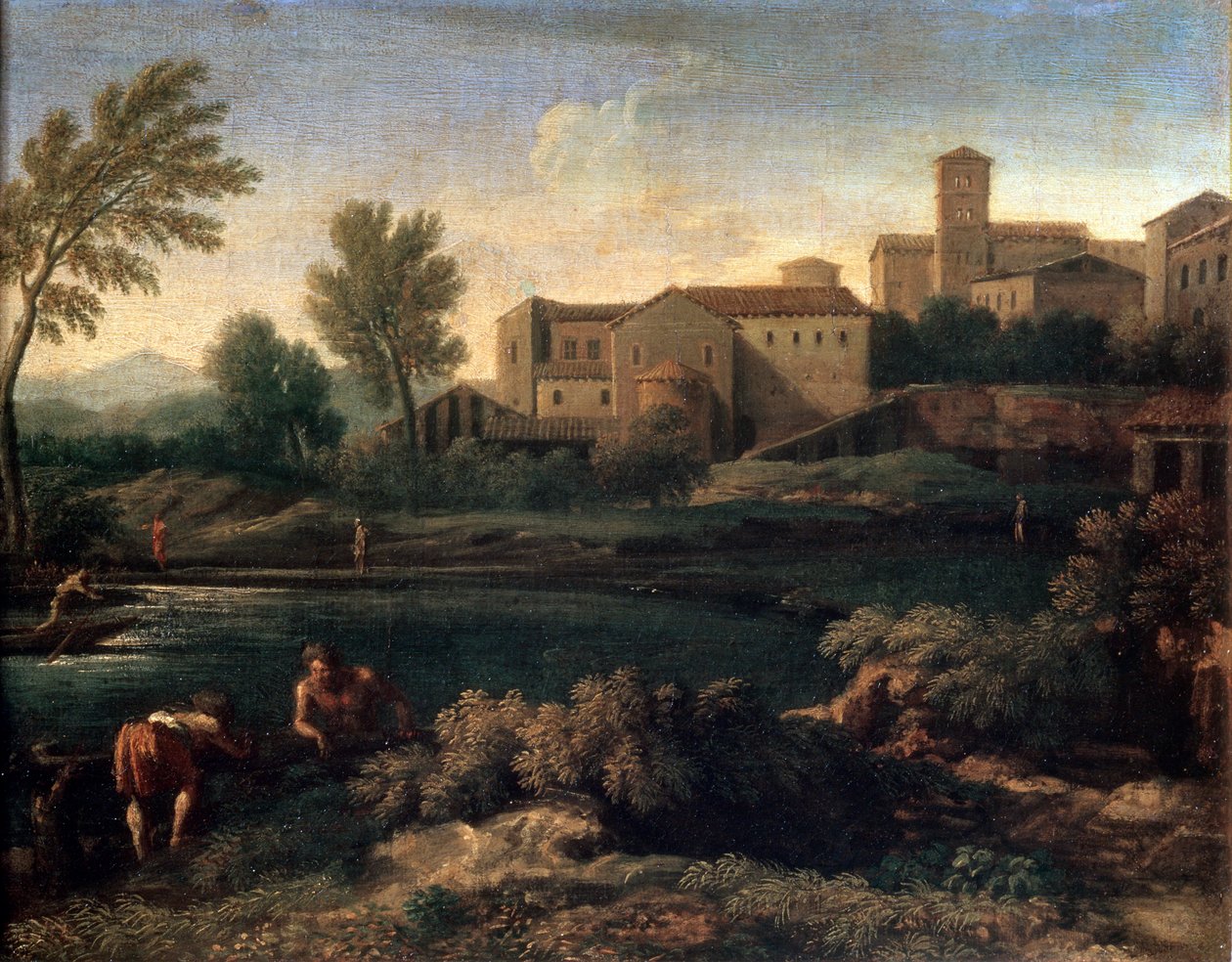 Un pequeño pueblo en Lacio, 1660s de Gaspard Dughet