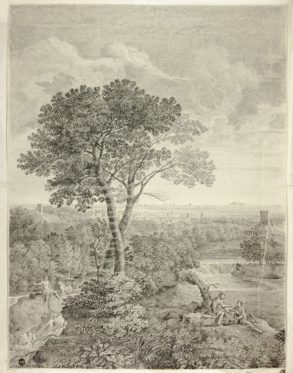 Fresco del Palacio Colonna, Roma de Gaspard Dughet