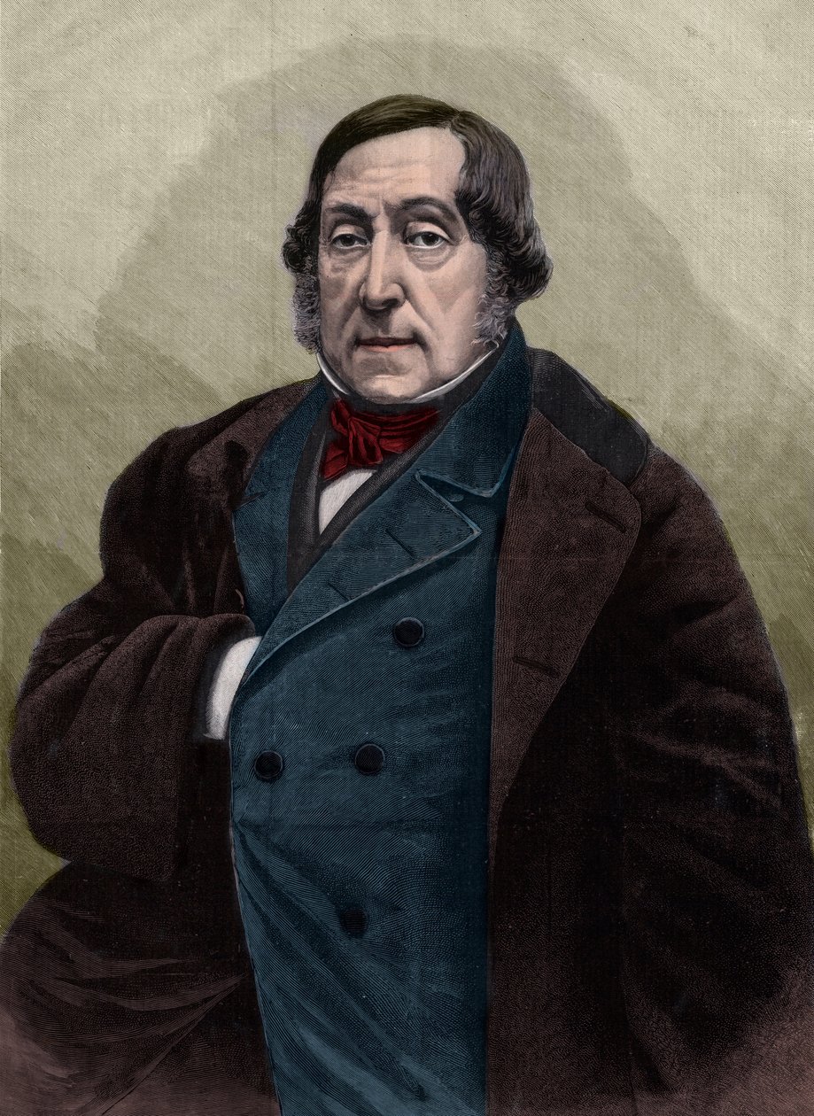 Retrato de Gioachino Rossini (1792-1868), compositor italiano - Grabado a partir de la fotografía de Nadar de Gaspard Felix Tournachon Nadar