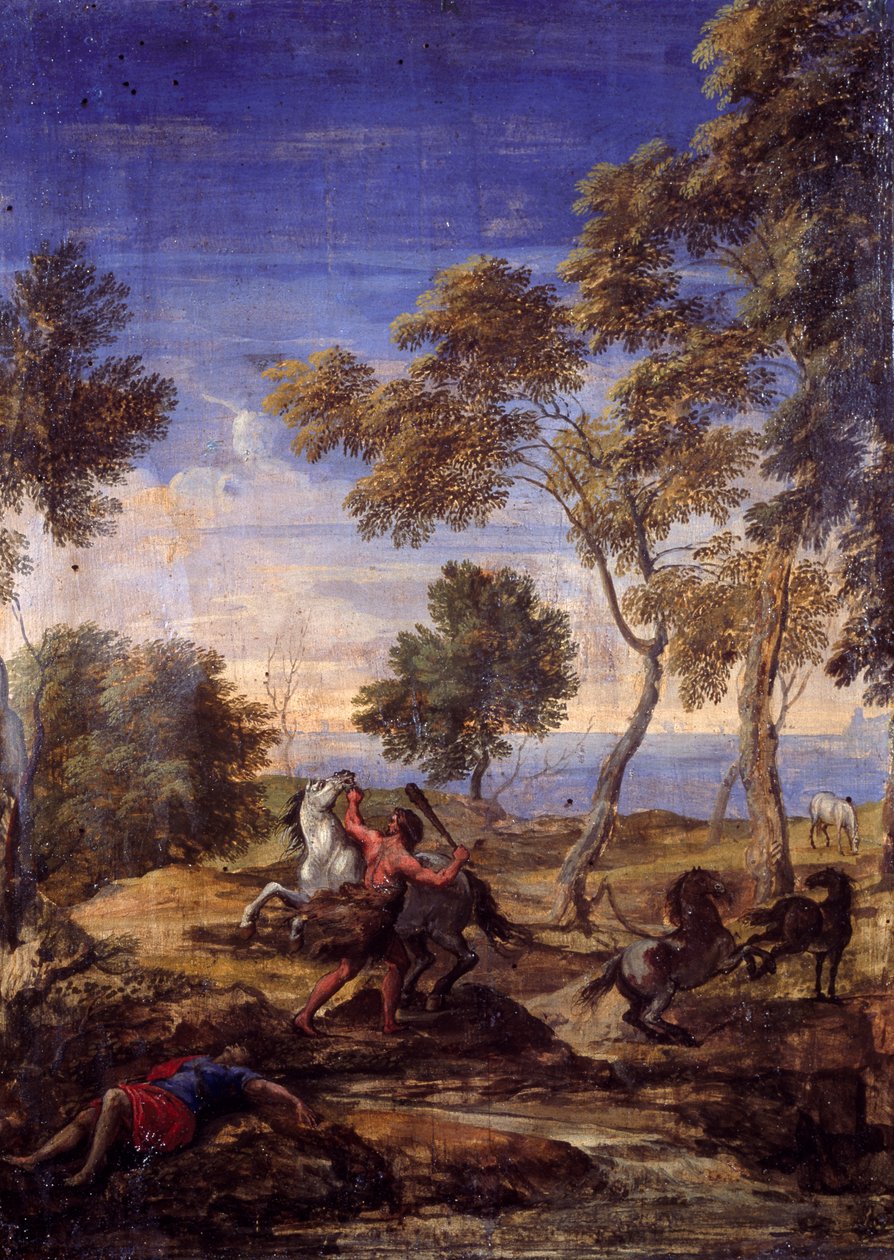 Batalla campestre de los centauros de Gaspard Poussin (school of) Dughet