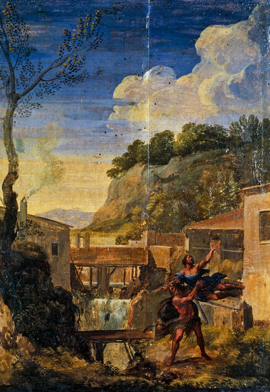 Campo con Hércules y Anteo de Gaspard Poussin (school of) Dughet