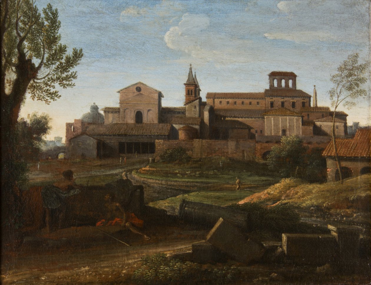 Paisaje italianizante con vista de San Giovanni en Laterano, c.1672-75 de Gaspard Poussin Dughet