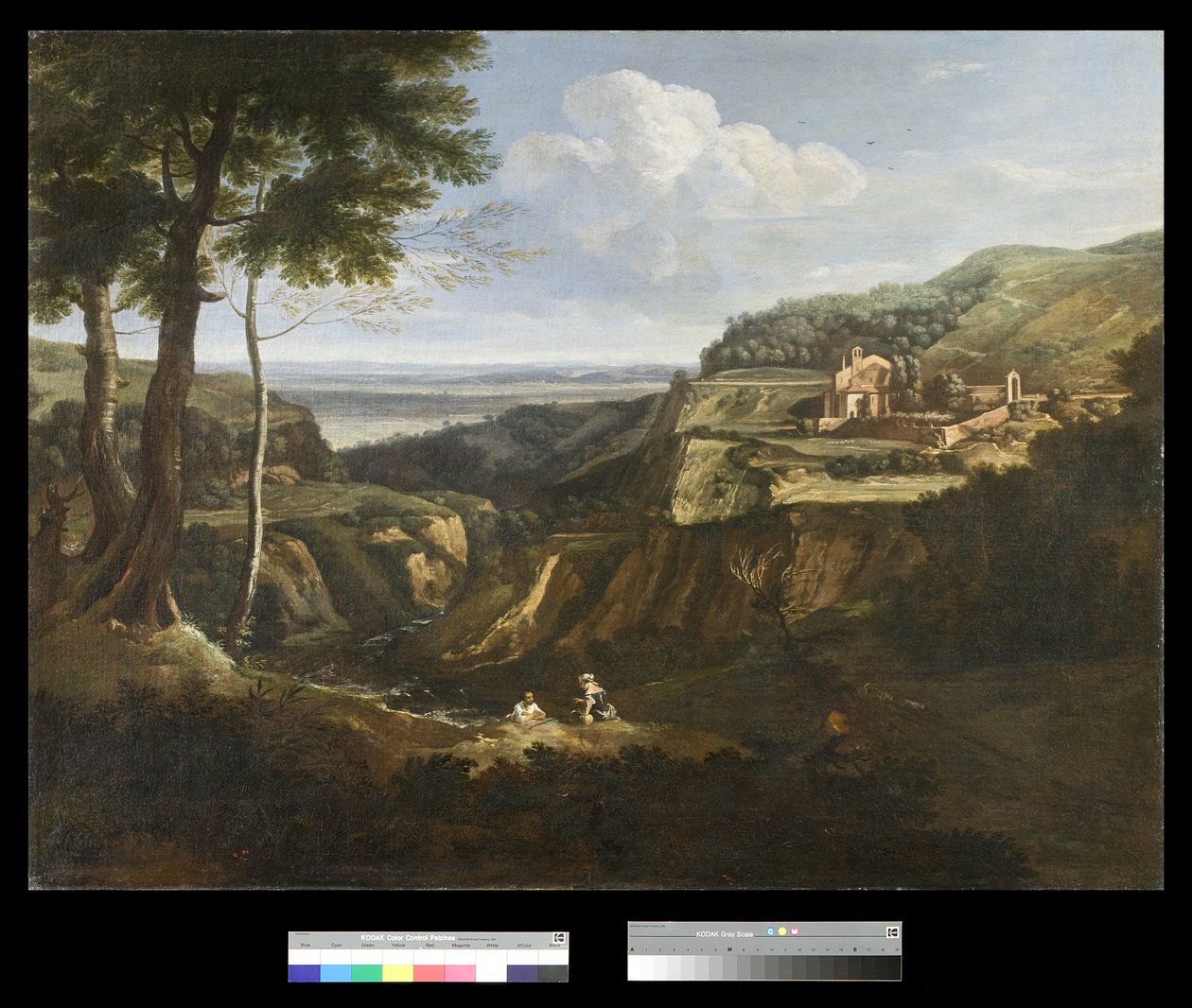 Vista del Monasterio de Camaldoli cerca de Frascati de Gaspard Poussin Dughet