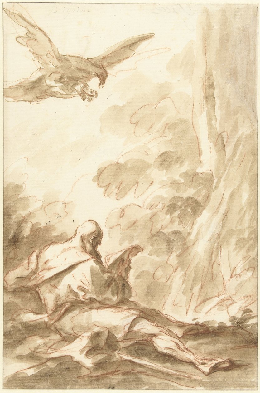 Elías alimentado por los cuervos de Gasparo Diziani (attributed to)