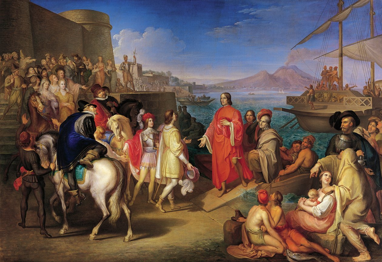Desembarco de Lorenzo el Magnífico en Nápoles, por Gaspero Martellini de Gaspero Martellini