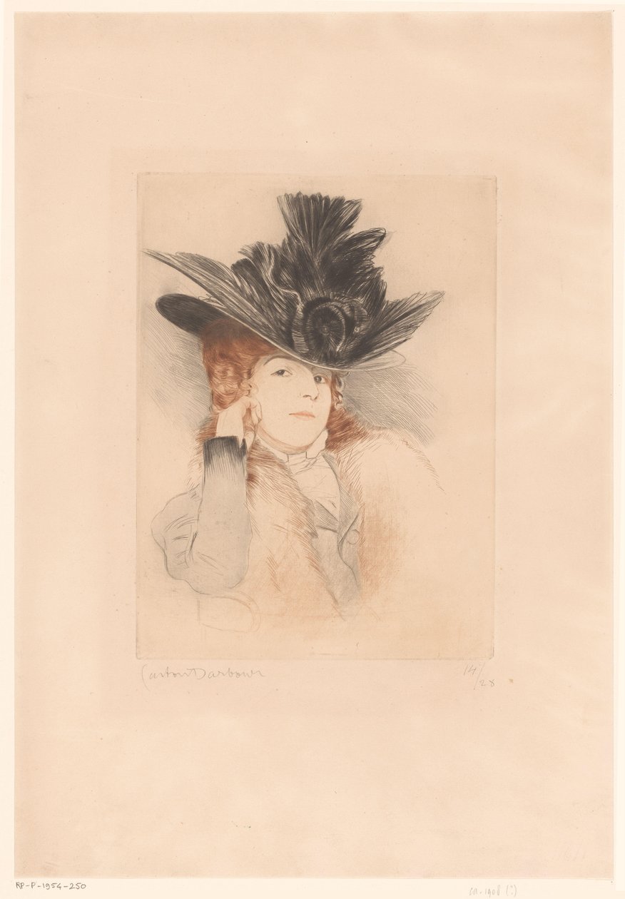 Retrato de una dama desconocida con sombrero de Gaston Darbour