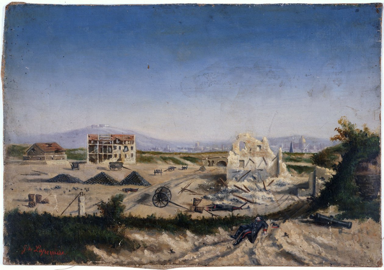 Le Fort de Vanves, durante la guerra de 1870, hacia 1870 (óleo sobre lienzo) de Gaston de Laperrière