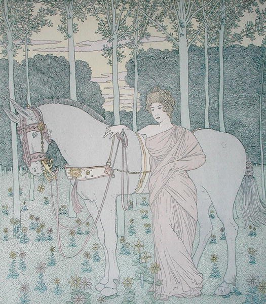 Nausicaa, ilustración del Libro 6 de la Odisea, traducido por Lecomte de l