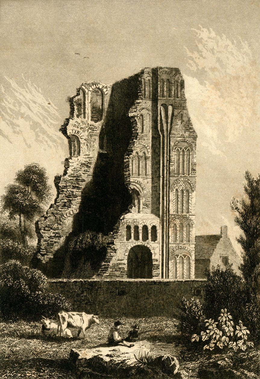 Ruinas de un monasterio en Canterbury, c1842 de Gaucherel