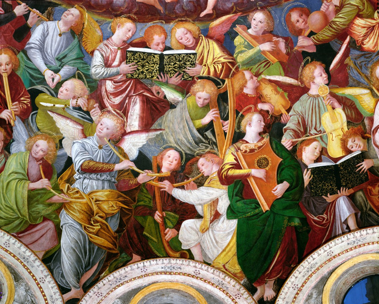 El Concierto de los Ángeles, 1534-36 (detalle) de Gaudenzio Ferrari