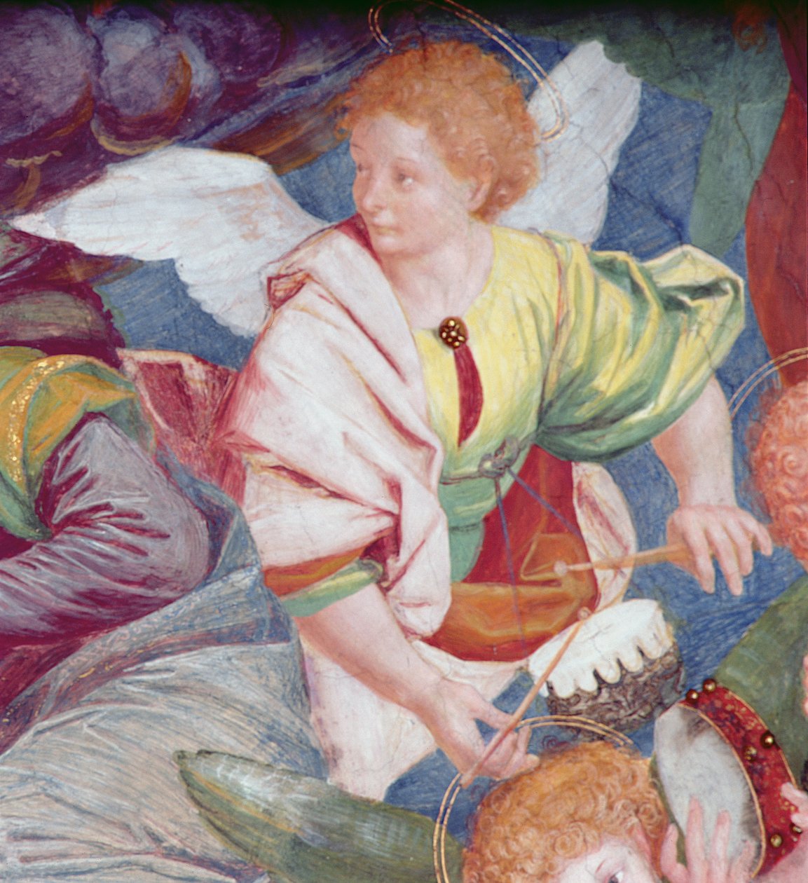 El concierto de los ángeles, 1534-36 (detalle) de Gaudenzio Ferrari