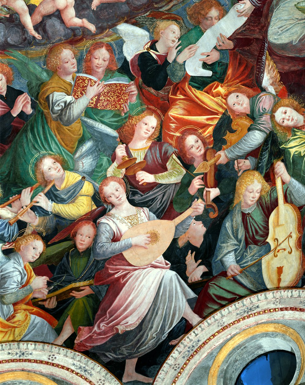 El Concierto de los Ángeles, 1534-36 (detalle) de Gaudenzio Ferrari