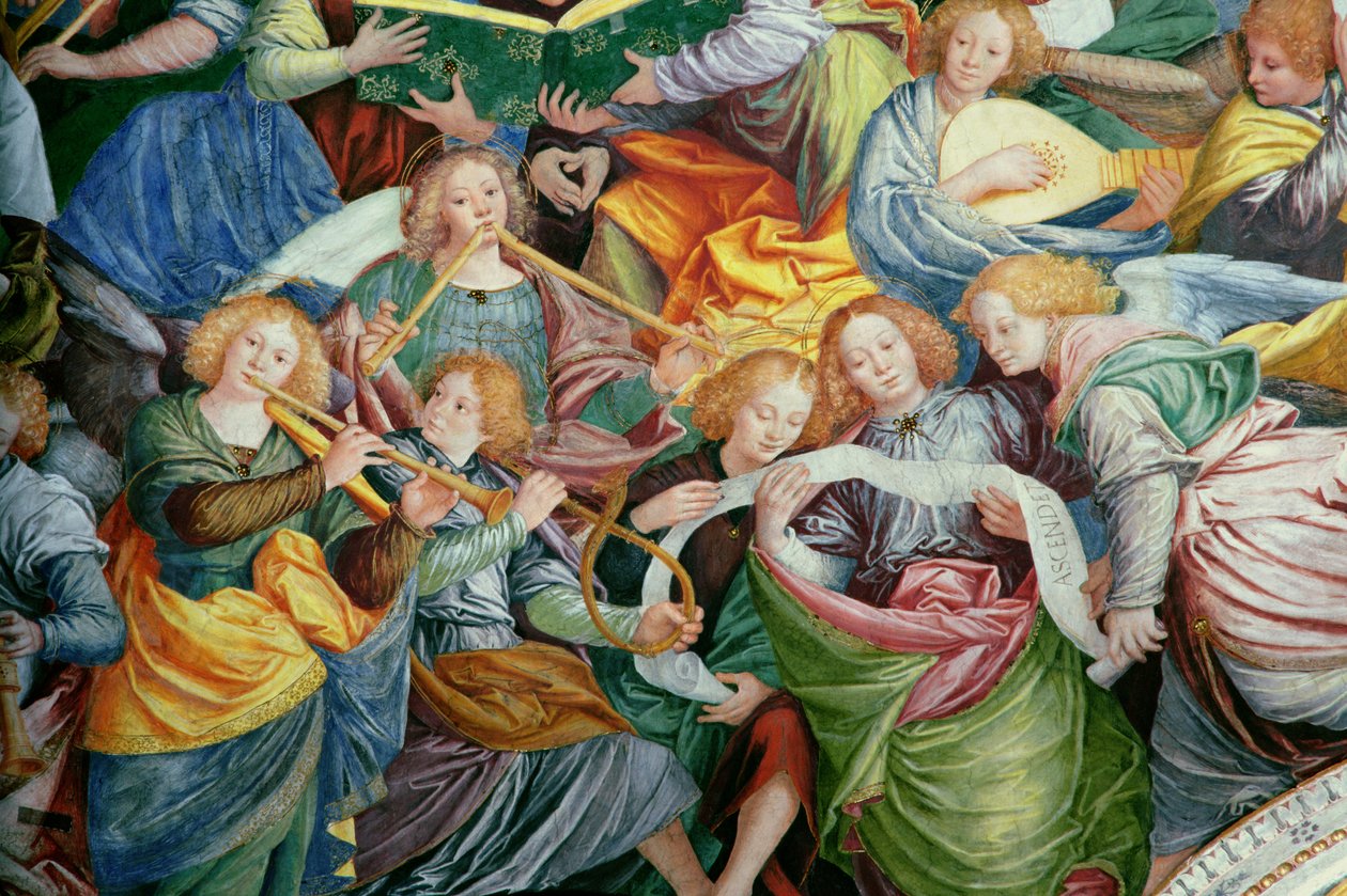 El concierto de los ángeles (detalle) de Gaudenzio Ferrari