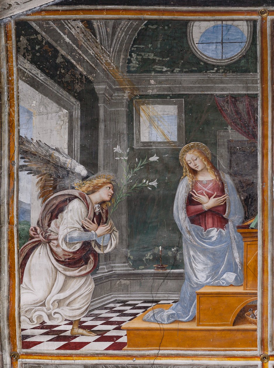 Detalle de "La Anunciación", de "La vida y la pasión de Cristo" de Gaudenzio Ferrari