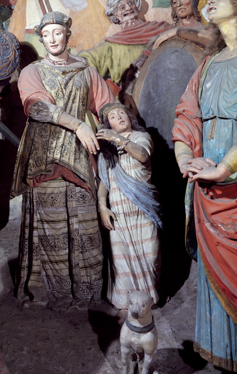 Figura masculina, detalle de estatuas, por Gaudenzio Ferrari (1475-1546), Capilla XXXVIII conocida como Crucifixión, Monte Sagrado de Varallo Sesia (Lista del Patrimonio Mundial de la UNESCO, 2003), Italia de Gaudenzio Ferrari