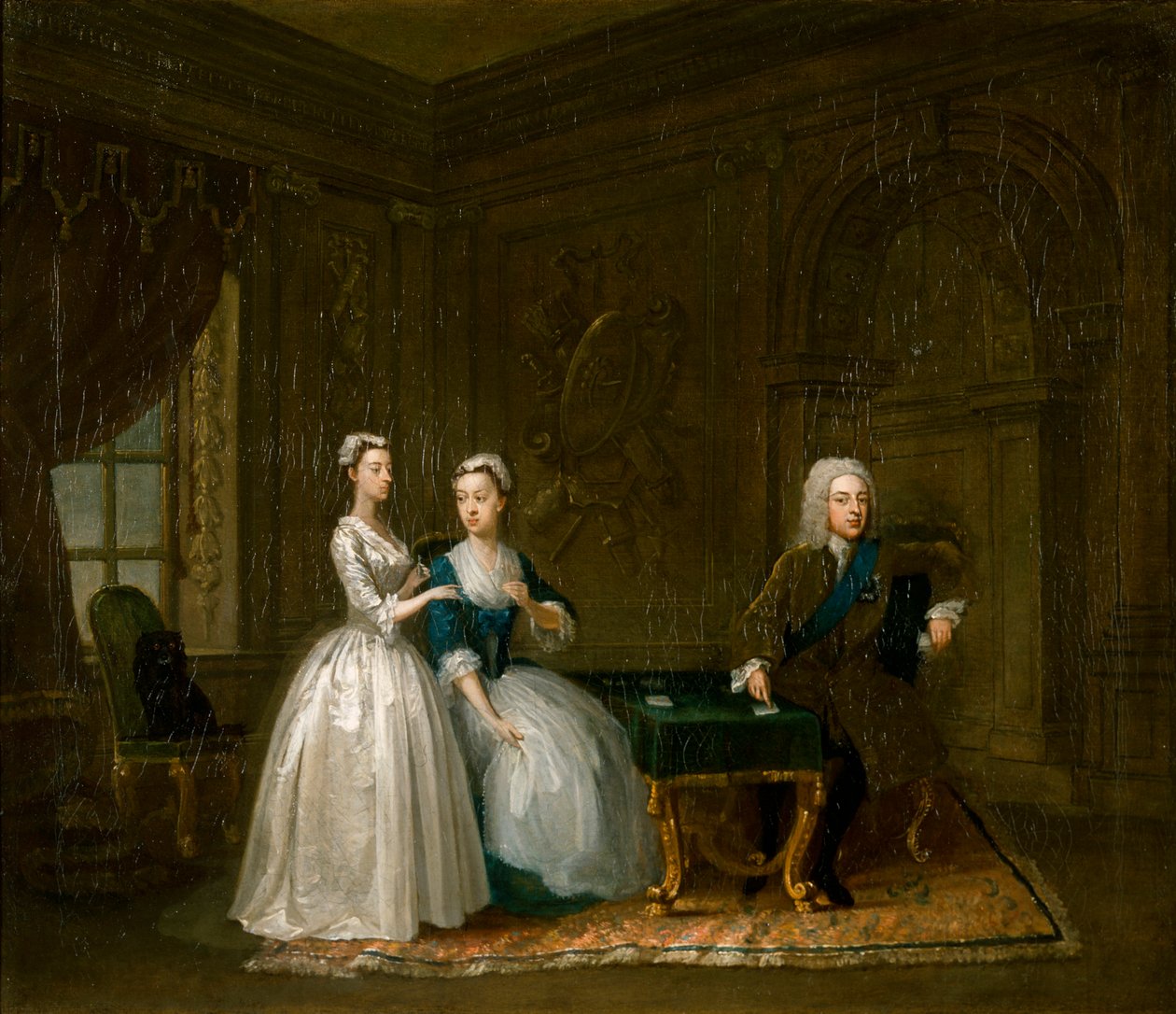 Retrato de John, 2º Duque de Montagu, su esposa y su hija menor, c. 1730 de Gawen Hamilton