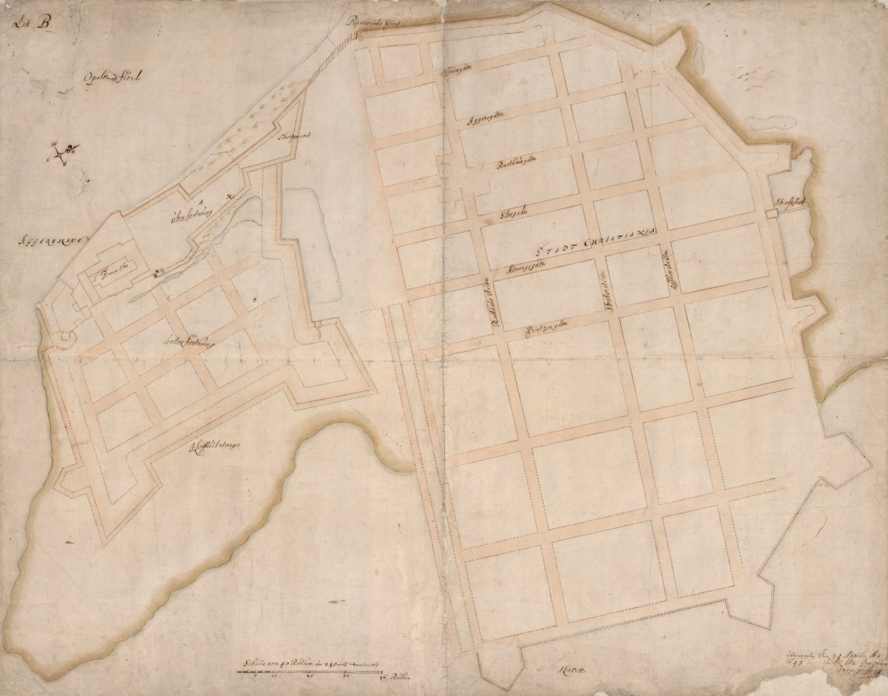 Grundtegning af Christiania og Aggershuus de Isaac van Geelkerck