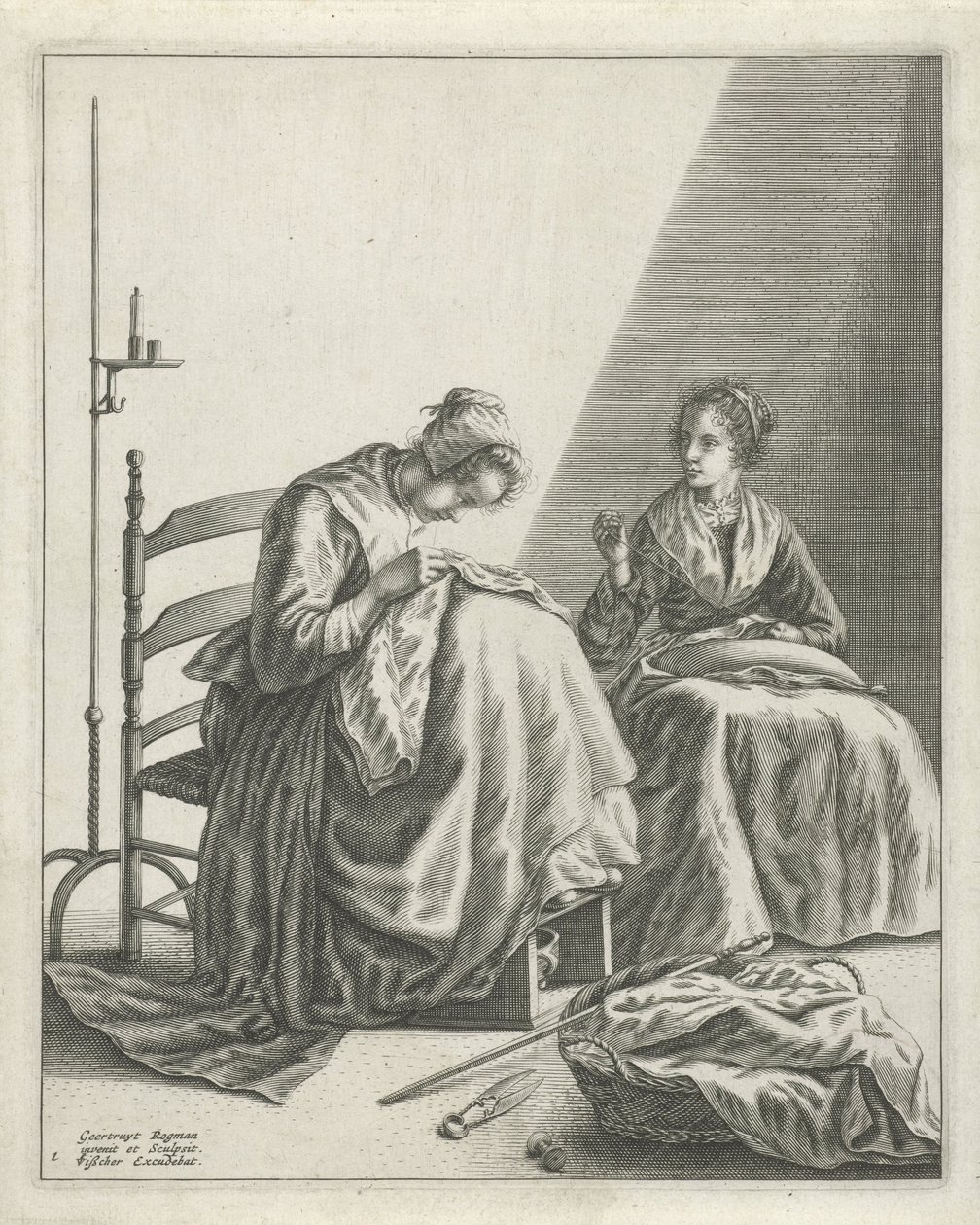 Dos mujeres cosiendo de Geertryut Roghman