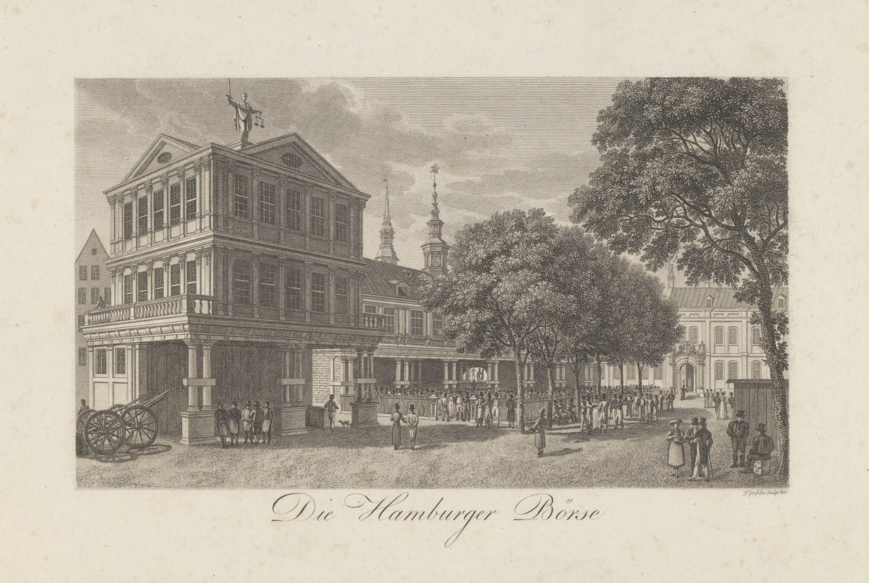La antigua bolsa en Hamburgo, 1822 de Geissler