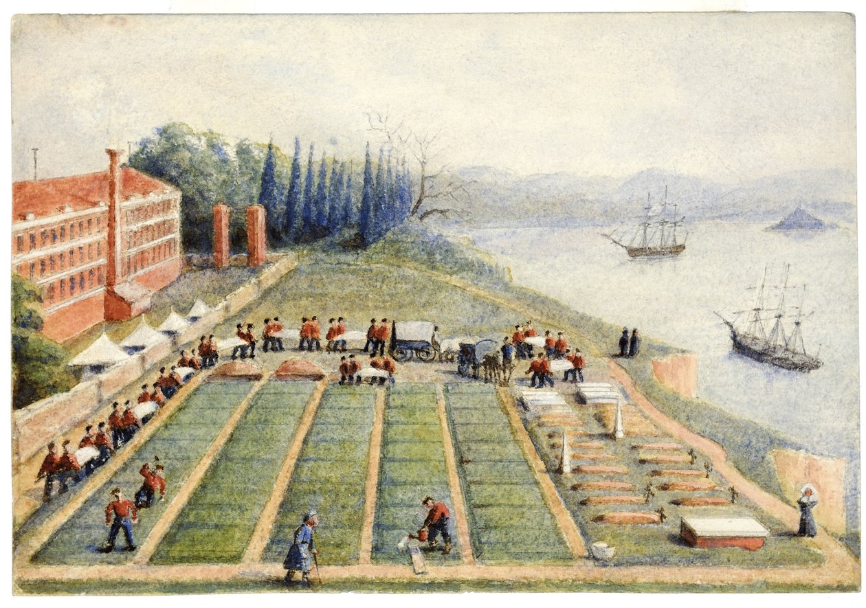 El cementerio del Hospital General, Scutari, abril 1855 de General E.W. Wray