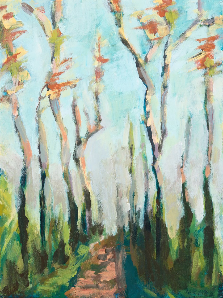 Haya otoñal, 2018 (acrílico sobre tabla) de Genevieve French