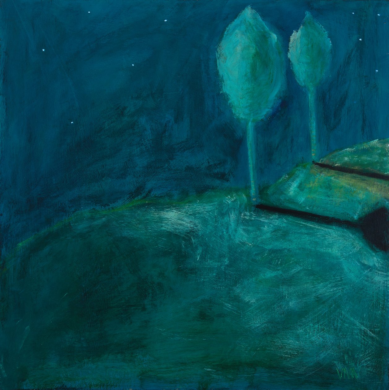 Stand Together, 2018 (acrílico sobre tabla) de Genevieve French