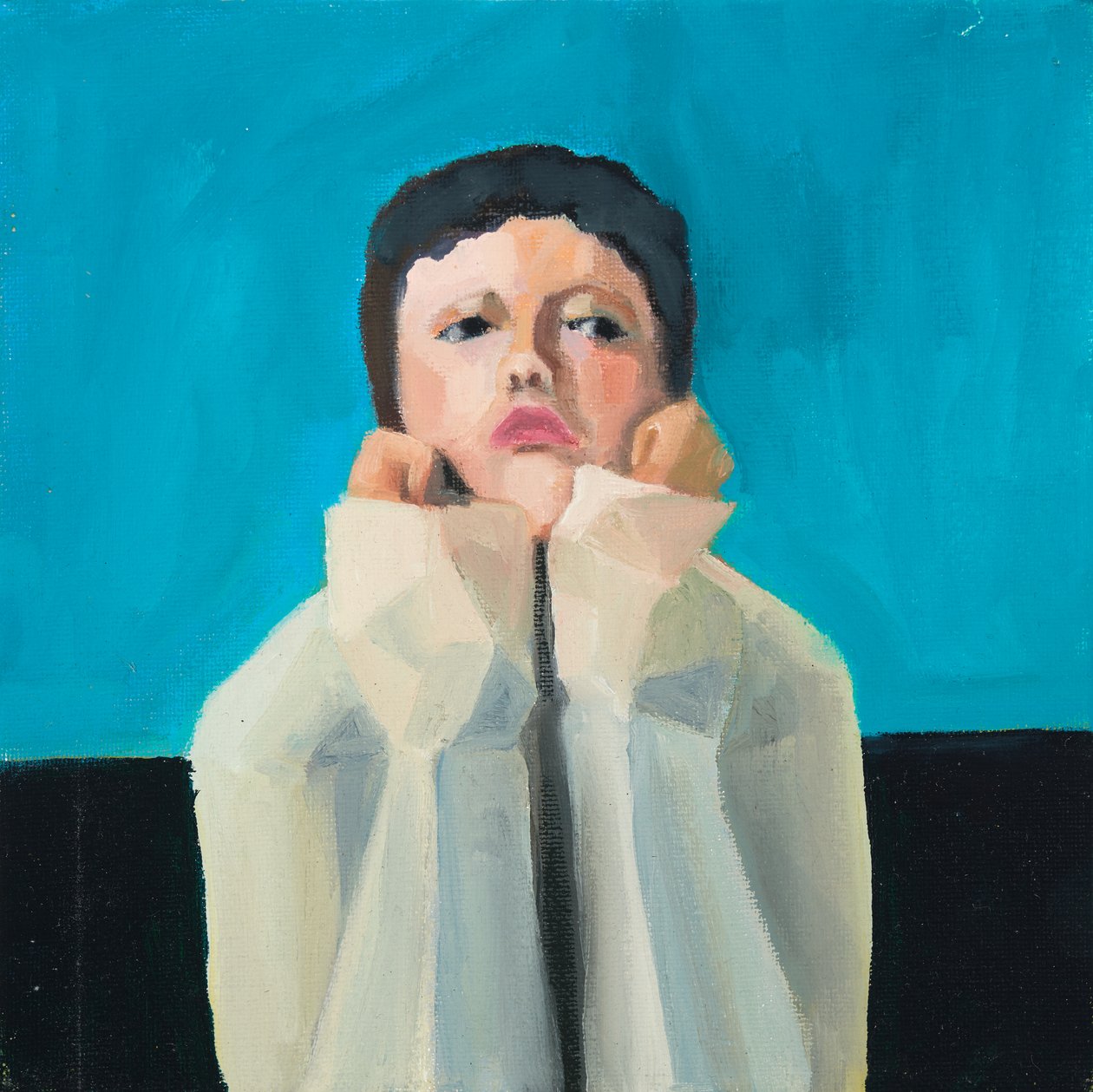 Sulky girl, 2016 (óleo sobre tabla de lienzo) de Genevieve French