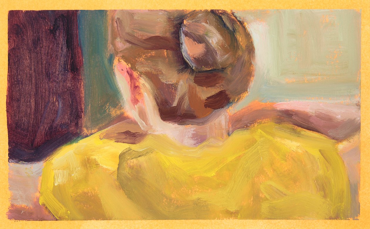 Yellow Jumper (óleo sobre papel) de Genevieve French