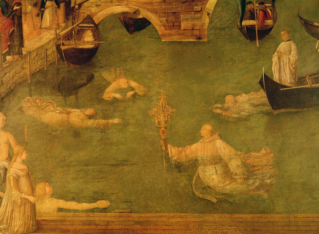 Milagro de la Cruz en el Puente de S. Lorenzo (detalle) de Gentile Bellini