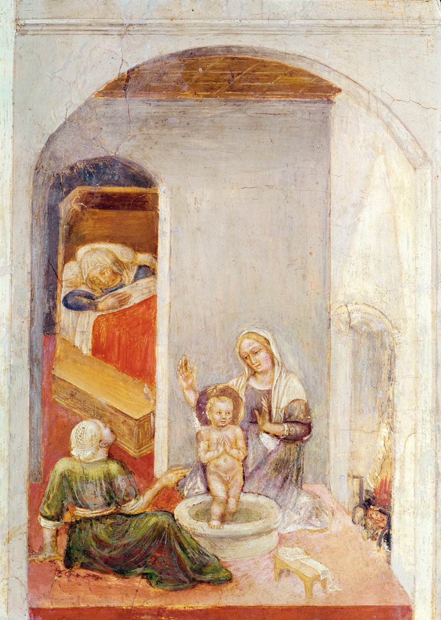 El nacimiento de San Nicolás, de Historias de San Nicolás de Bari, c.1425 de Gentile da Fabriano