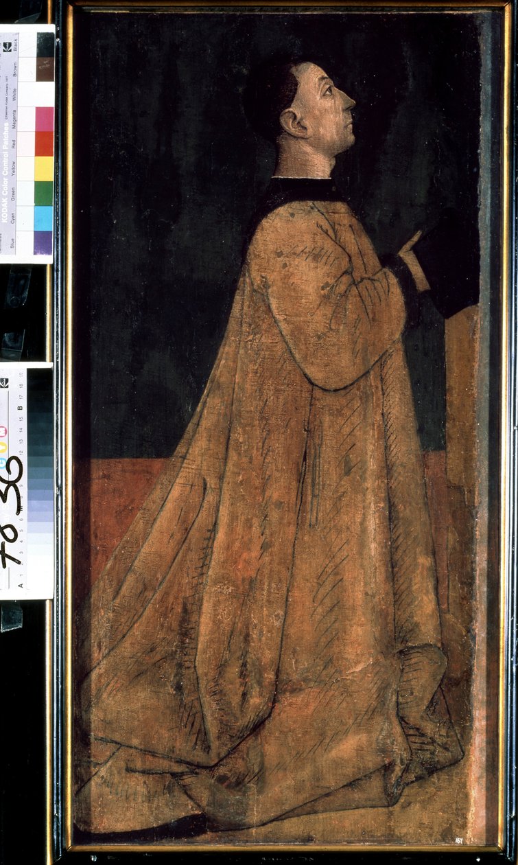 ""Retrato de un patricio, miembro de una familia rica en la Italia medieval"" (Retrato de un patricio) Pintura de Gentile Bellini (circa 1429-1507) Museo de Arte Occidental y Oriental, kyiv de Gentile Bellini