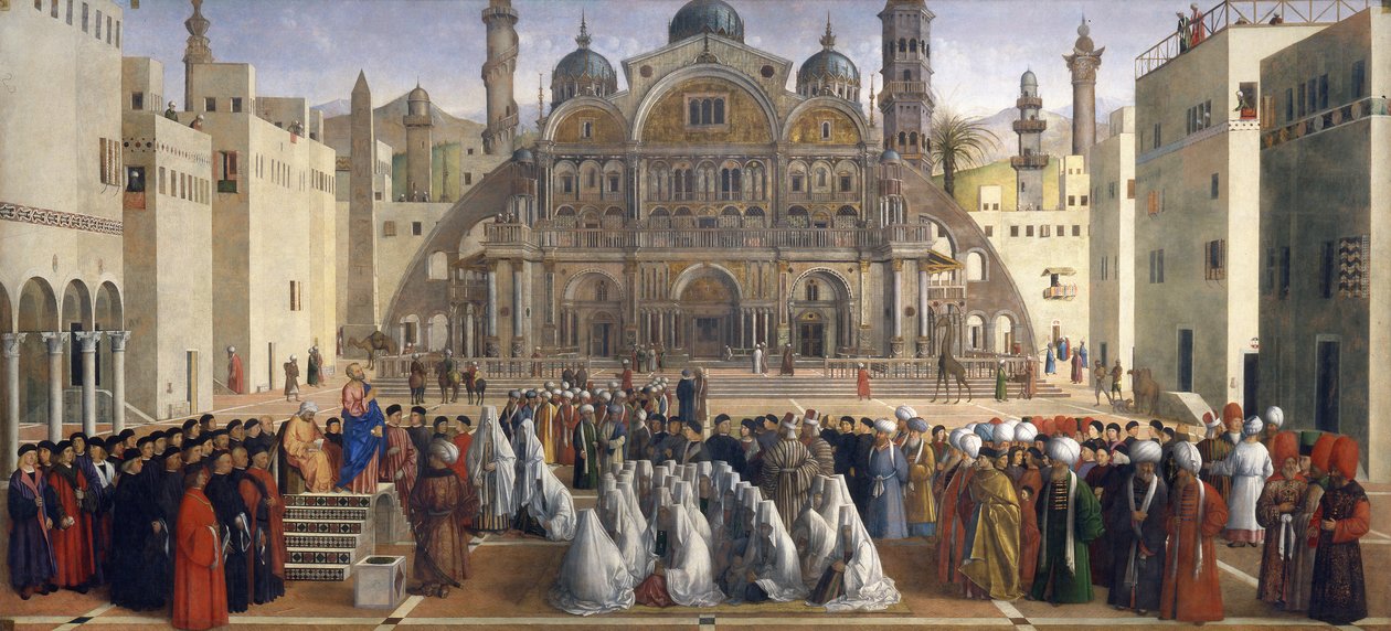 San Marcos predicando en Alejandría, Egipto de Gentile and Giovanni Bellini