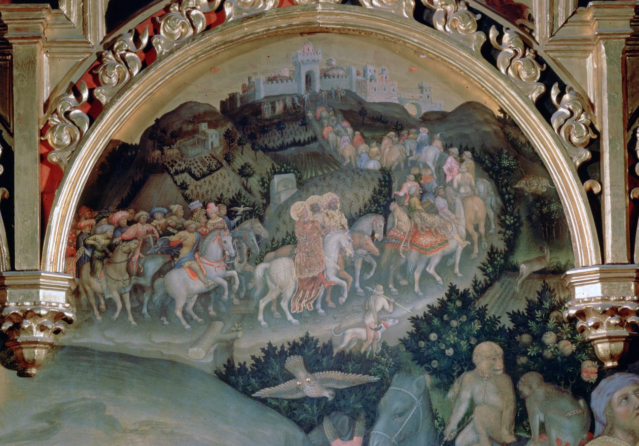 Adoración de los Magos El Retablo Strozzi (detalle) de Gentile da Fabriano