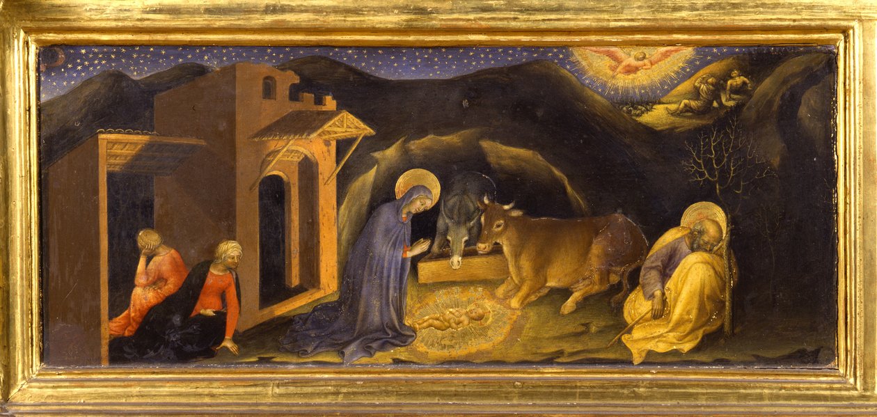 Natividad (Predela de la Adoración de los Magos, Pala Strozzi) de Gentile da Fabriano