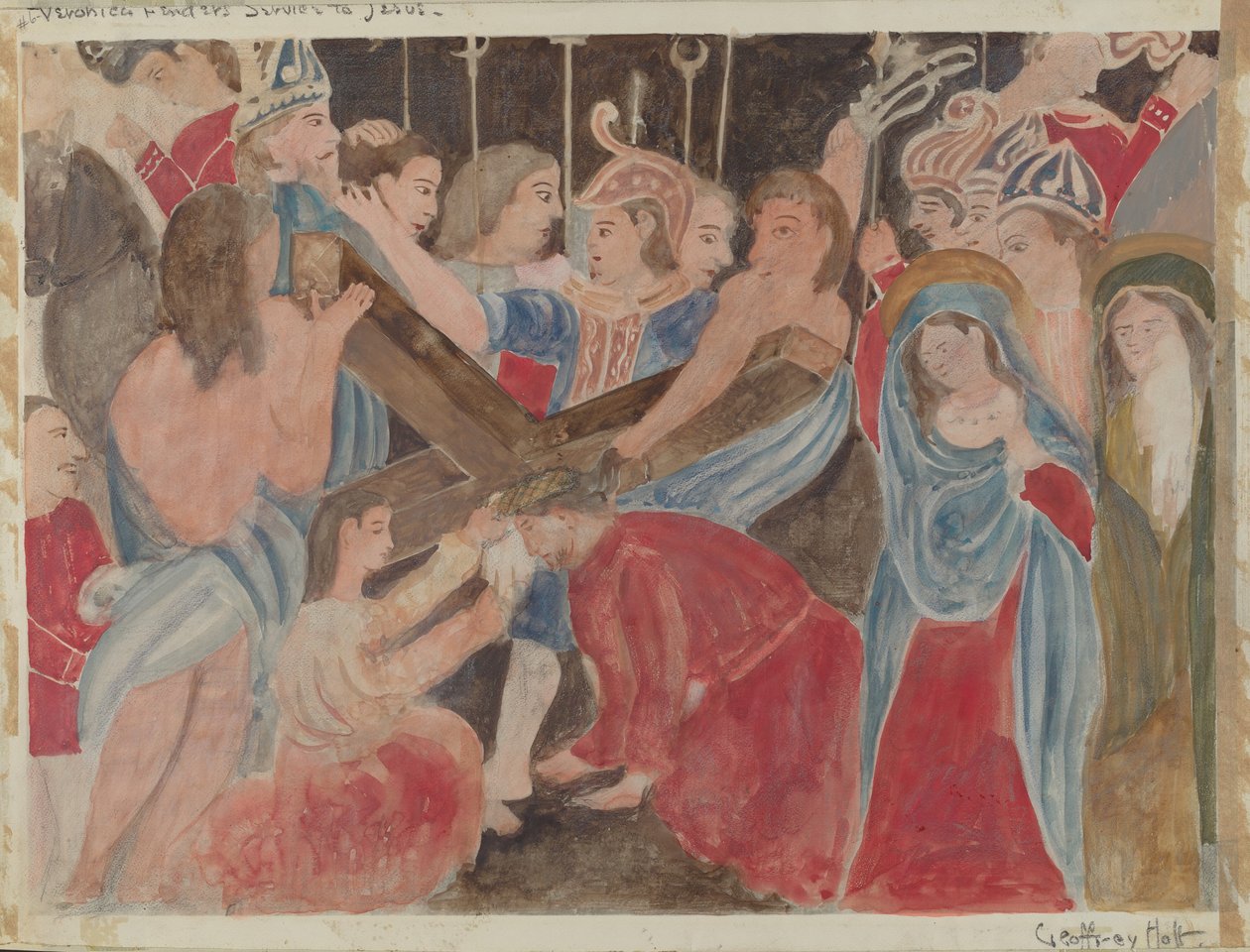 Estación de la Cruz No. 6: Verónica presta servicio a Jesús de Geoffrey Holt