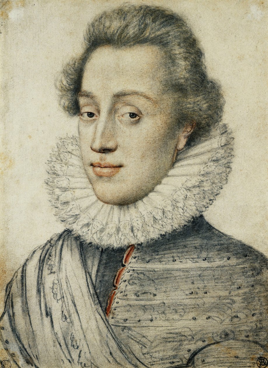 Retrato de un Joven de Calidad, Medio Cuerpo, con un Alto Gorguera de Geoffroy Dumonstier