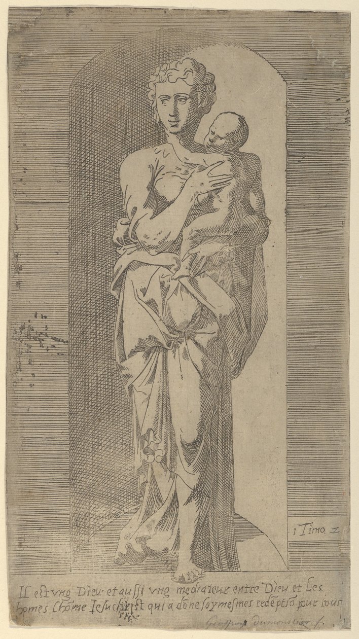 Virgen y Niño en un nicho, mediados del siglo XVI de Geoffroy Dumoûtier