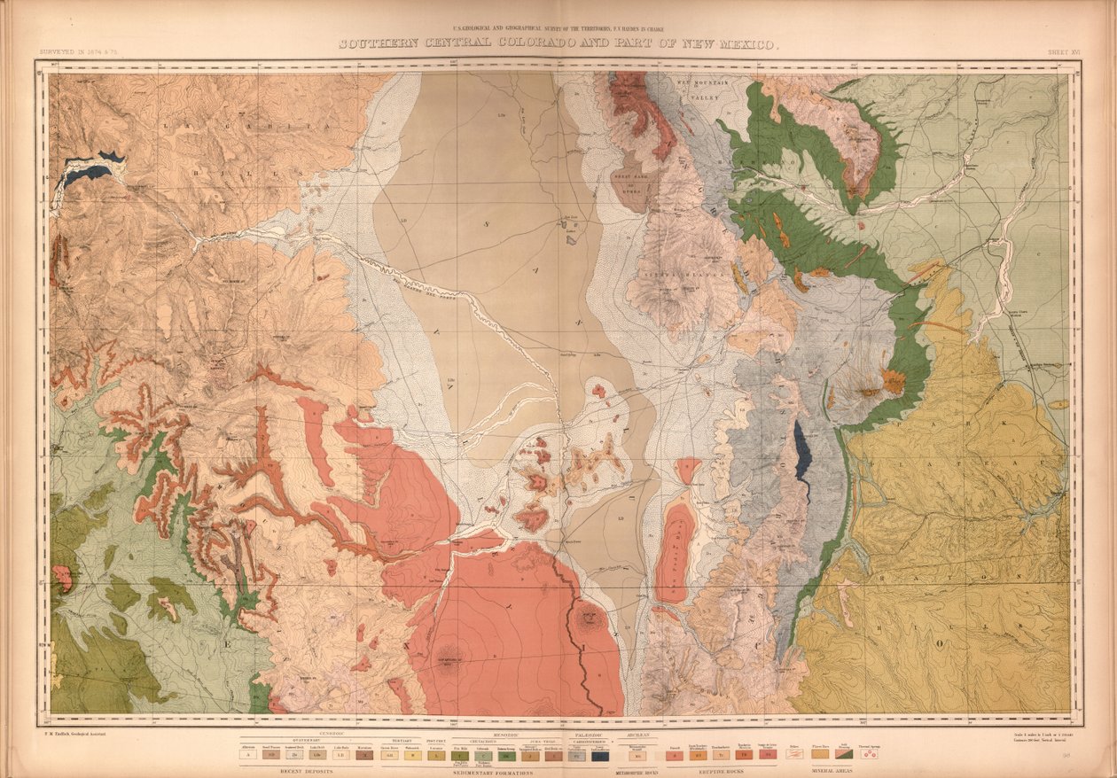 Atlas geológico y geográfico de Colorado y partes del territorio adyacente, de Geological And Geographical Survey Of The Territories