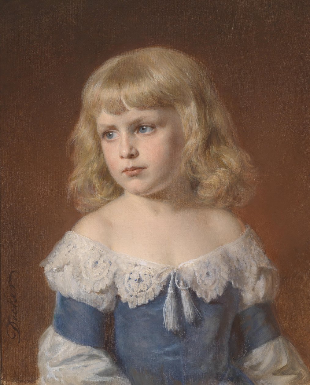Retrato de una niña rubia de Georg Decker