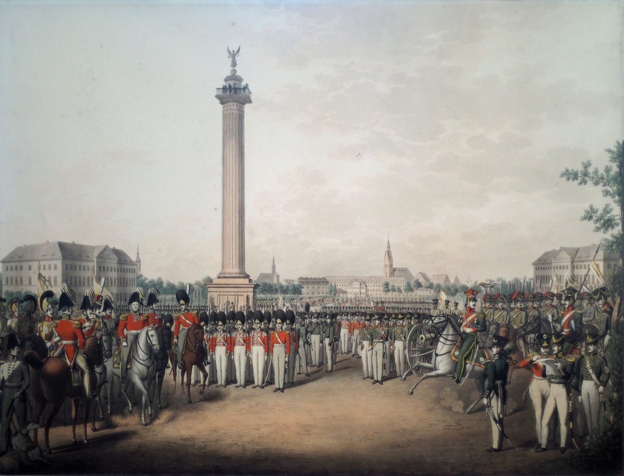 El ejército real de Hannover en el desfile en Waterlooplatz en Hannover de Georg Emanuel Opiz